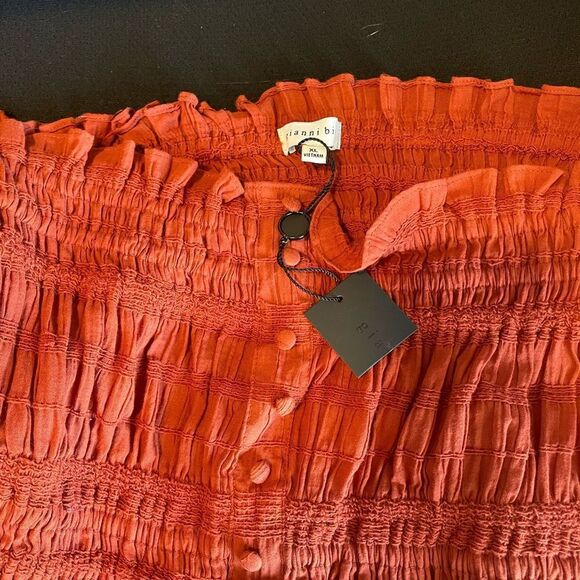 Gianni Bini - Brick Rylee Square Neck Long Sleeve Blouse XL NWT - Picture 5 of 5